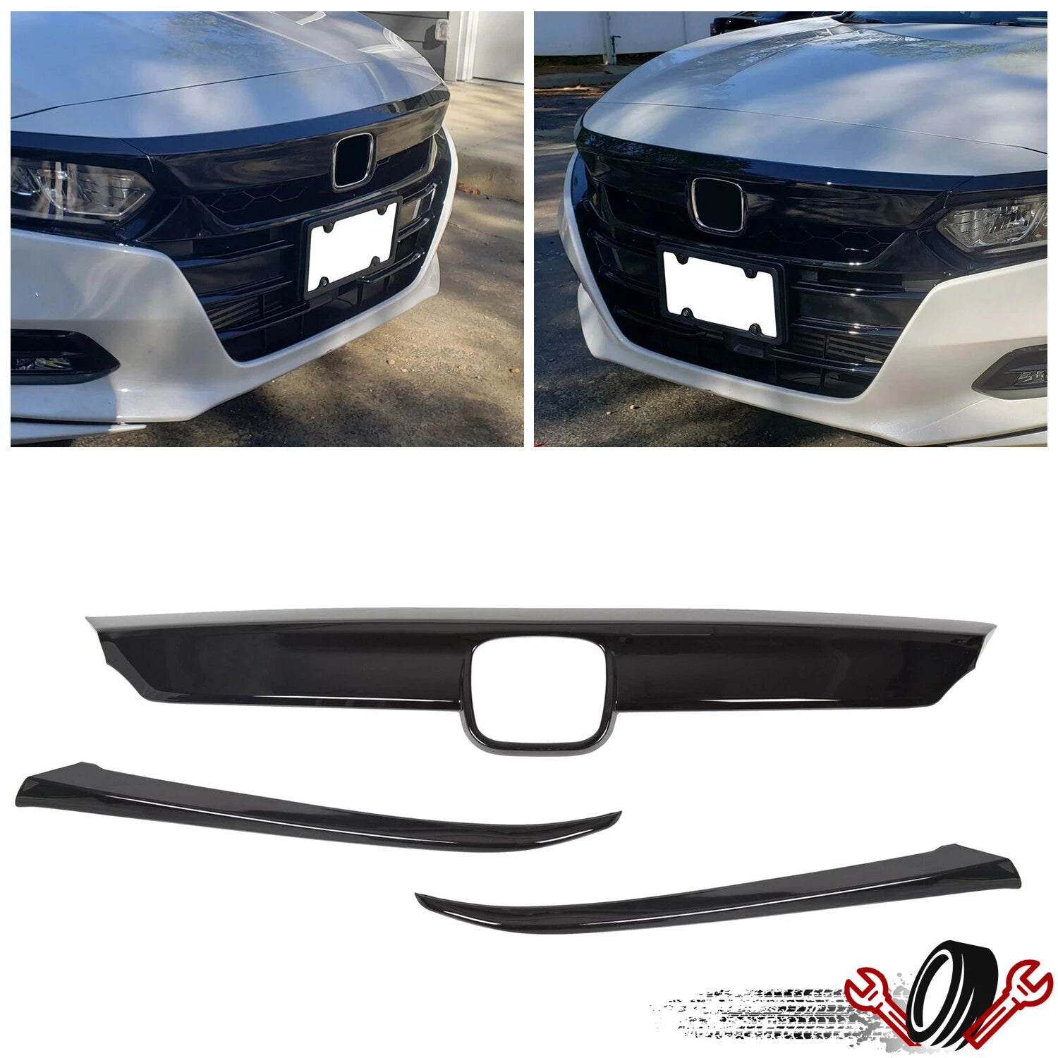 Gloss Black Grille Cover for Honda Accord (2018–2020)
