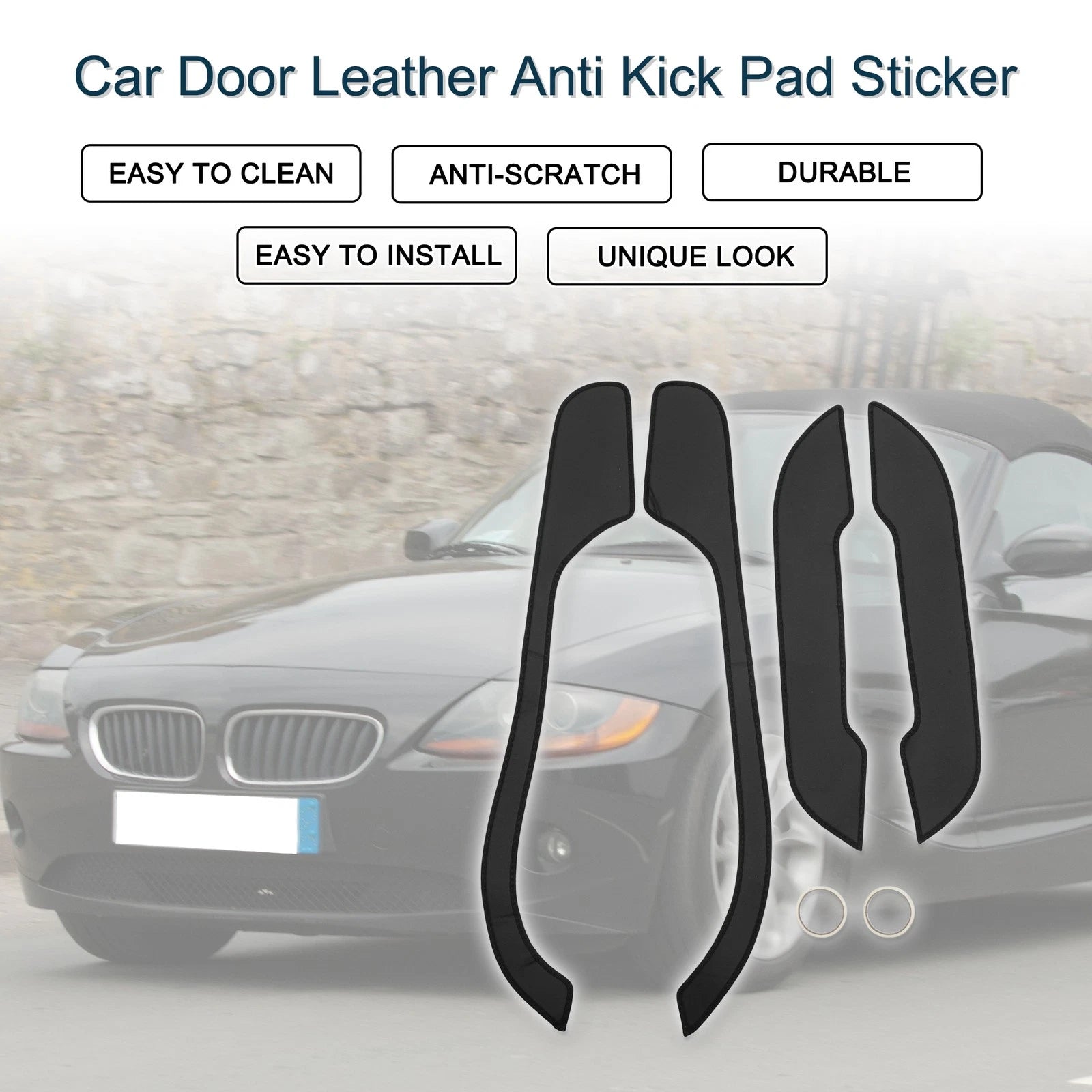 Set of 1 Car Door Leather Anti Kick Pad Sticker for BMW Z4 (2017–2024)