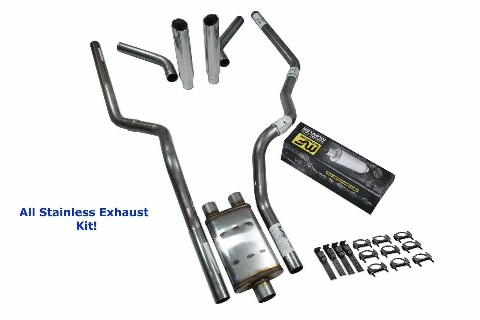 Dual Exhaust for Dodge Ram 1500 (1994–2003) - Stainless Steel Rolled Tip