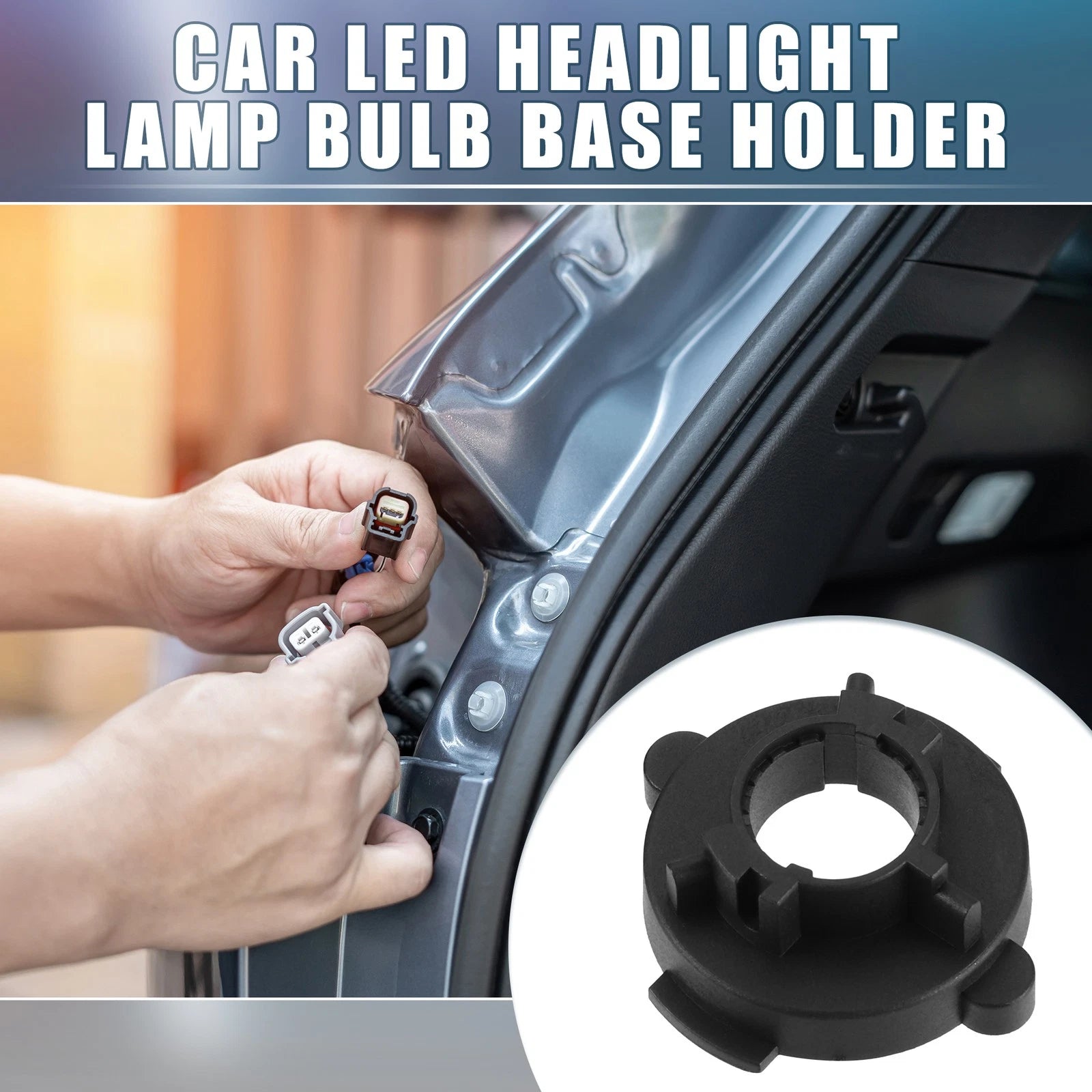 H7 LED Low Beam Headlight Bulb Base Holder for Hyundai Azera (1 Pair)