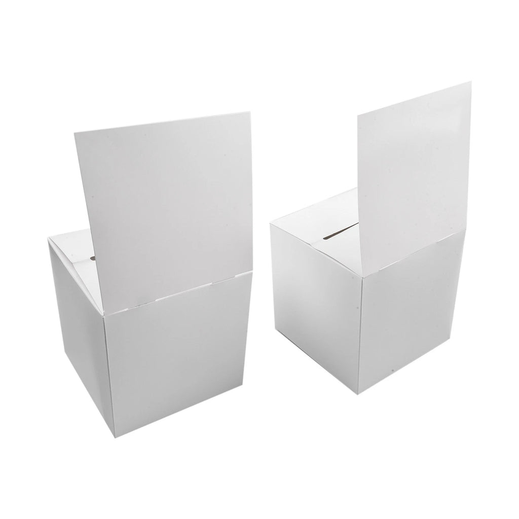 Set of 2 Lightweight White Suggestion Boxes with Removable Header Board