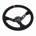 350mm Deep Dished Suede Steering Wheel & Quick Release Hub Kit for Universal