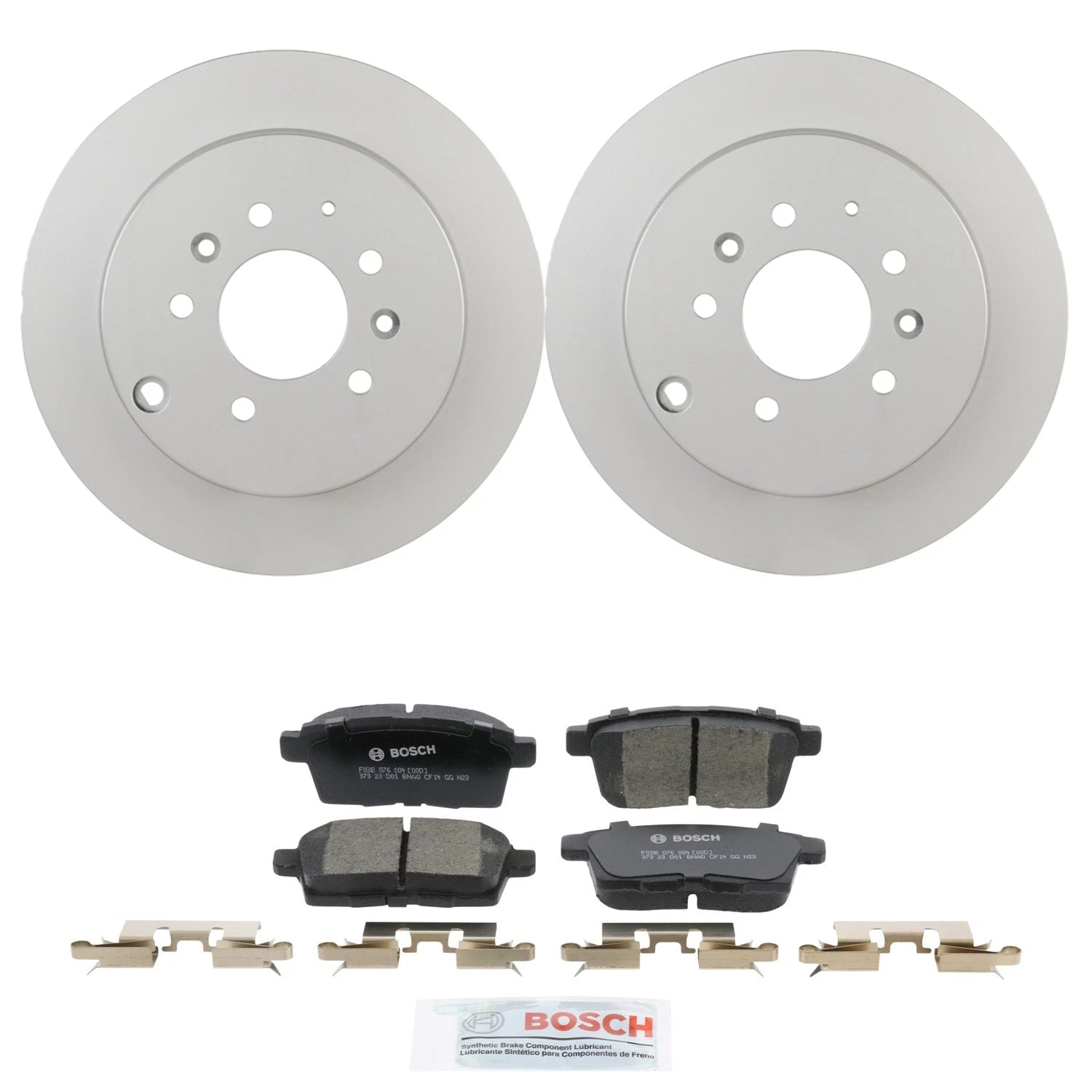 Bosch QuietCast Rear Rotors & Ceramic Brake Pad Kit for Mazda CX-7 (2007–2012)