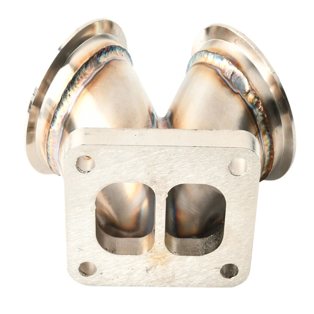 Turbo Y Elbow Adapter for T4 Twin Scroll to Dual 2.5" V-band Flange