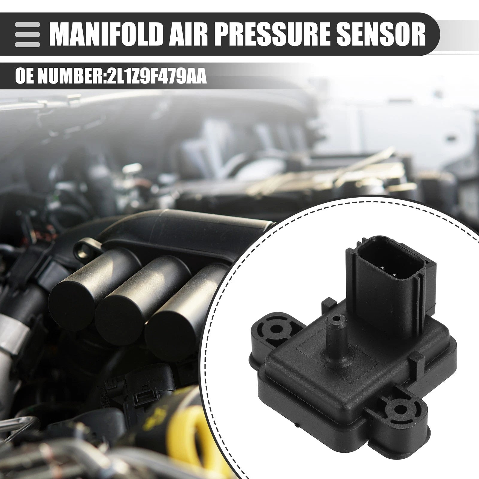 MAP Manifold Air Pressure Sensor for Ford E-450 (2004–2010) No. 2L1Z9F479AA