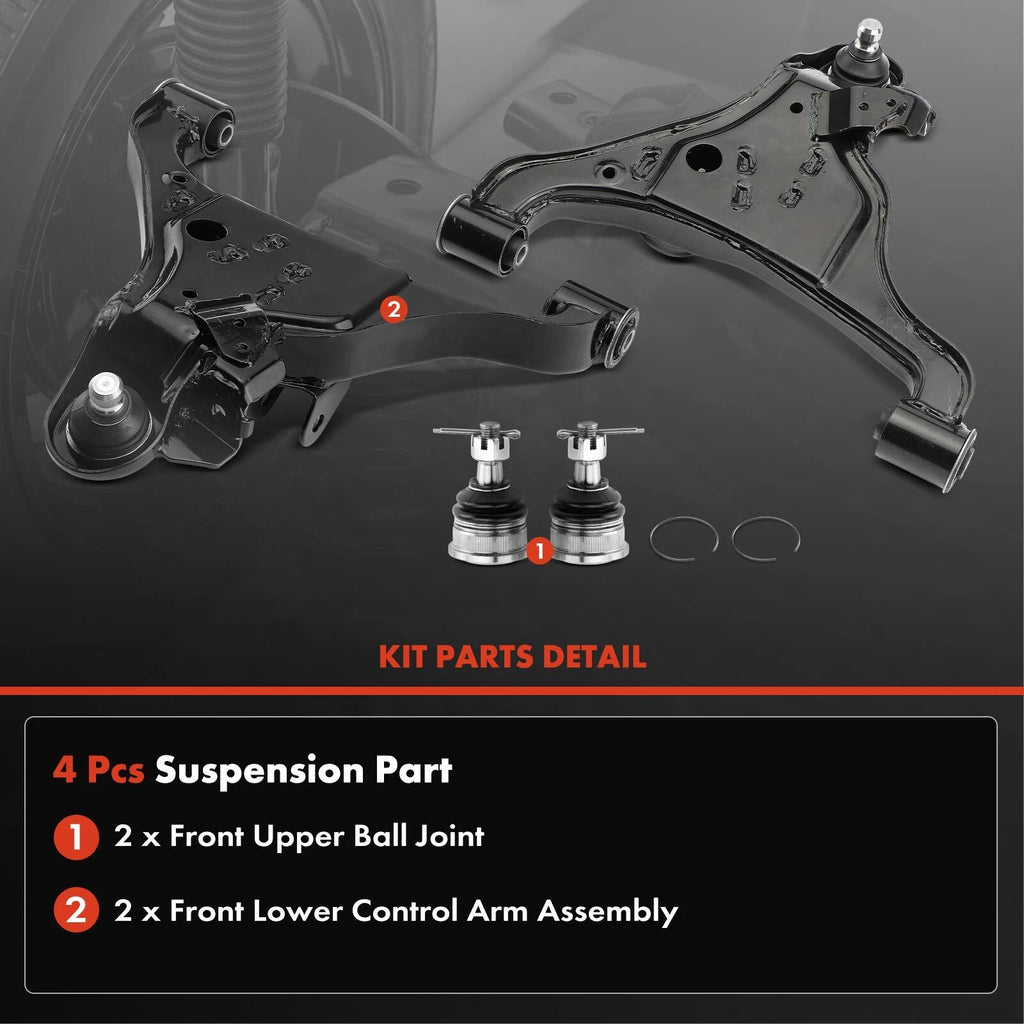 Set of 4 Front Control Arms with Ball Joints for Nissan Frontier (2005–2018)