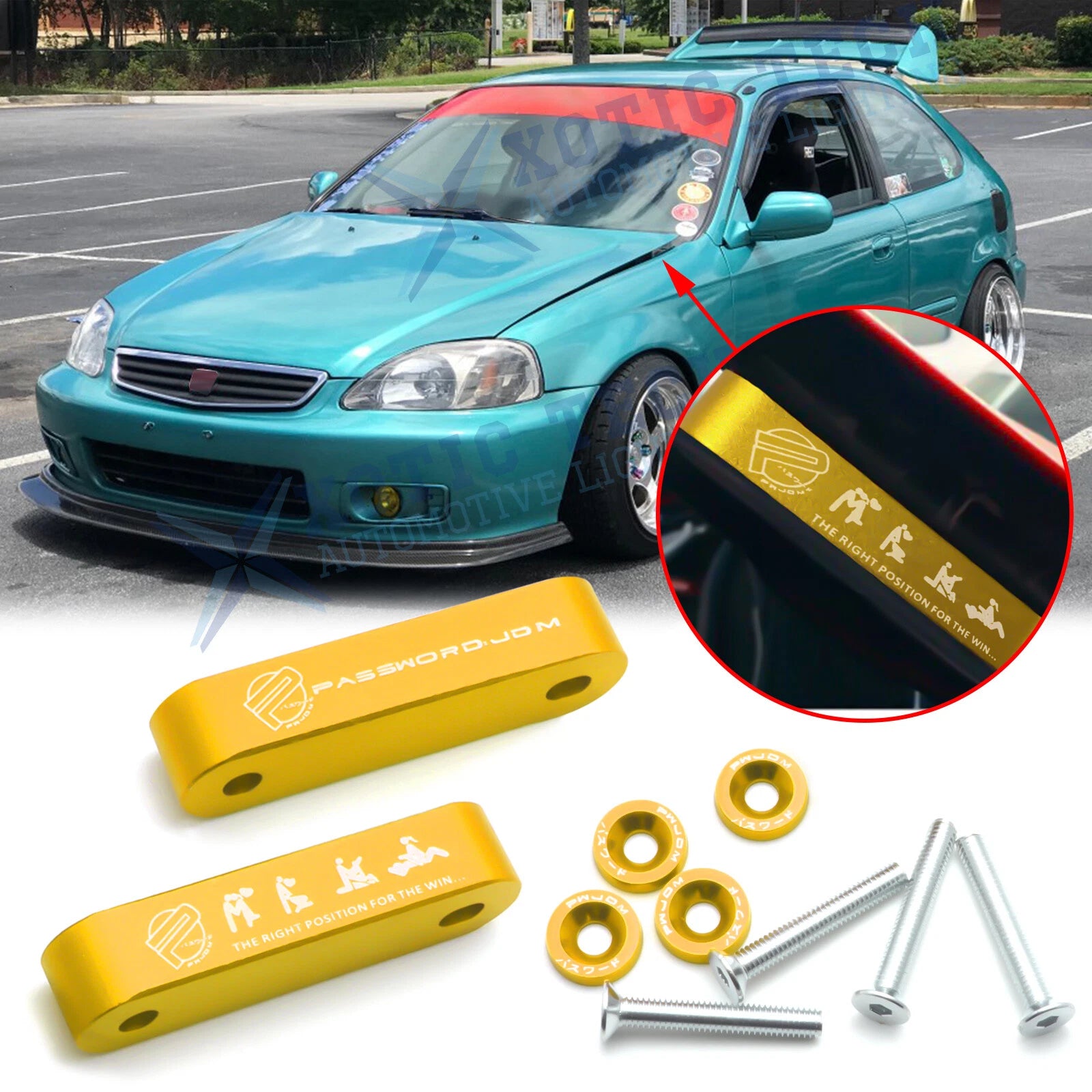 Billet Hood Vent Spacer Riser Kit for Acura Honda (2010–2020)