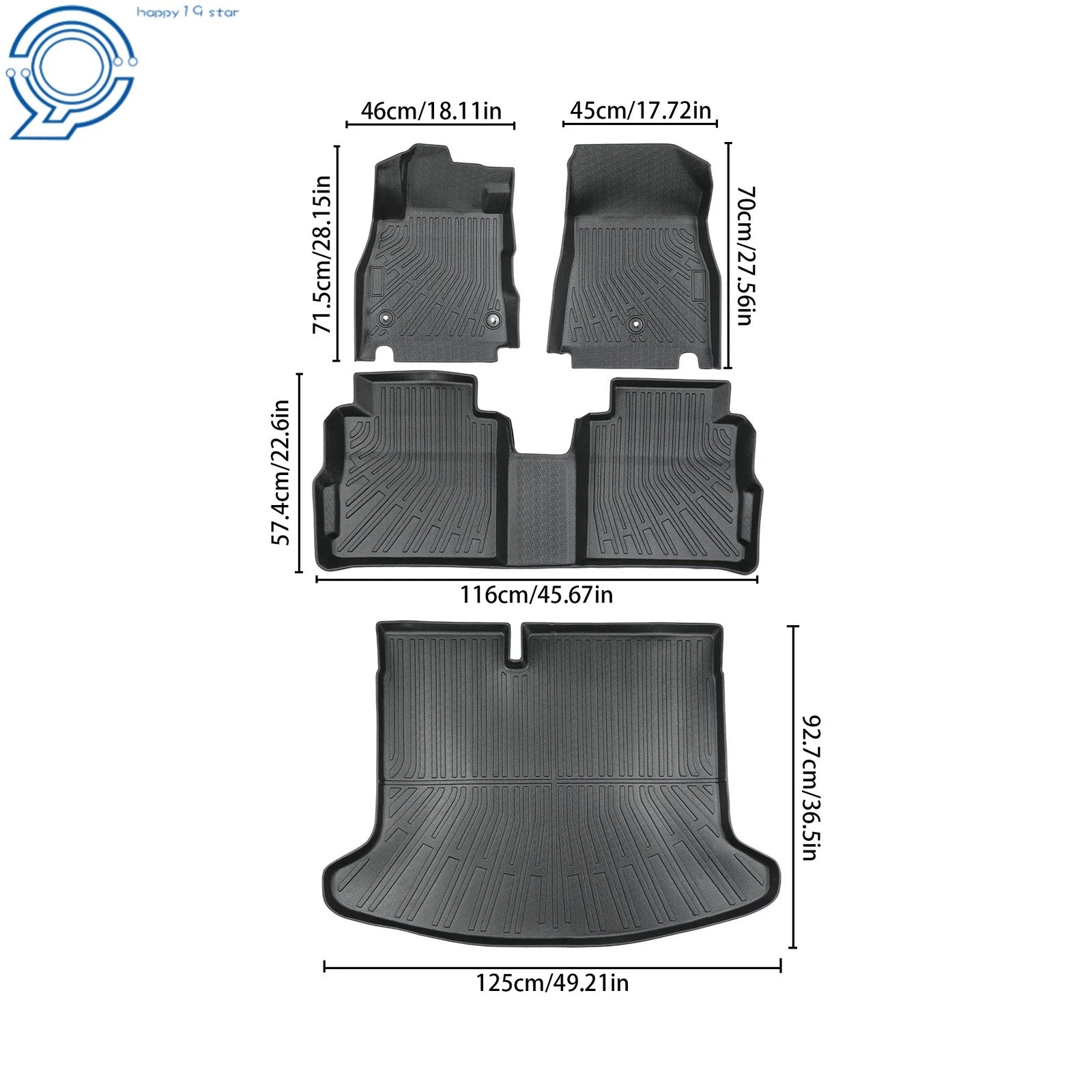 3D TPE Floor Mats & Trunk Cargo Liner for Nissan Kicks (2018–2024)