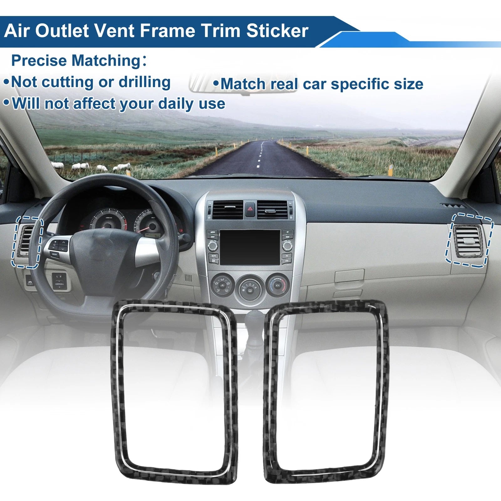 Air Condition Outlet Vent Trim Cover Frame for Toyota Corolla (2009–2013)