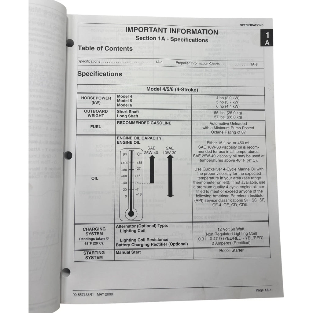 Service Manual for Mercury 4/5/6 FourStroke (2000) 90-857138R1