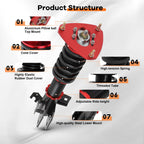 Set of 4 Coilover Shocks for Toyota 86/GT86/FT86 (2012–2023) ZN6 Adjustable Height