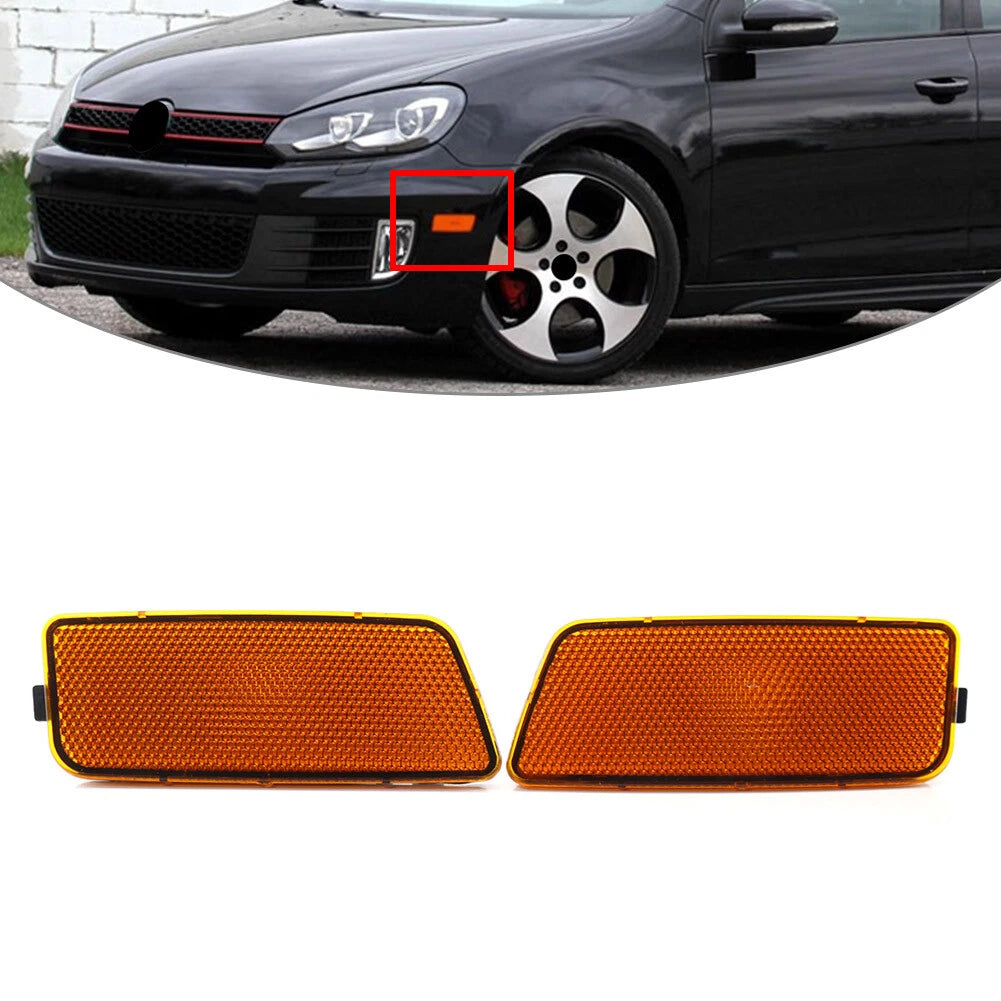 2X Front Bumper Turn Signal Bezel Marker Light Housing for VW Golf MK6 (2009–2013)
