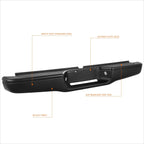 Rear Step Bumper for Toyota Tacoma (1995–2004) w/ License Lamp Holes & Brackets
