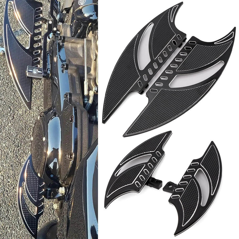 Front Driver & Rear Passenger Floorboards Foot Pegs for Harley Touring