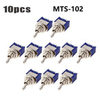 10pcs SPDT 3-Pin ON-ON Toggle Switch for Mini (MTS-102)