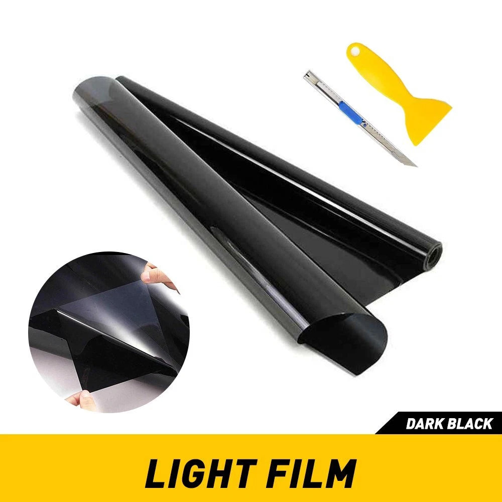 Light Smoke Black Headlight Fog Taillight Tint Film for Universal (12"x 72")