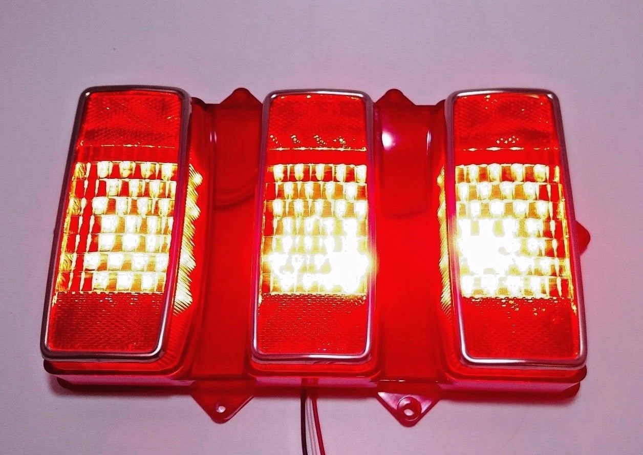 LED Tail Lights with Brake Lamps and Stainless Trim for 1969 Ford Mustang