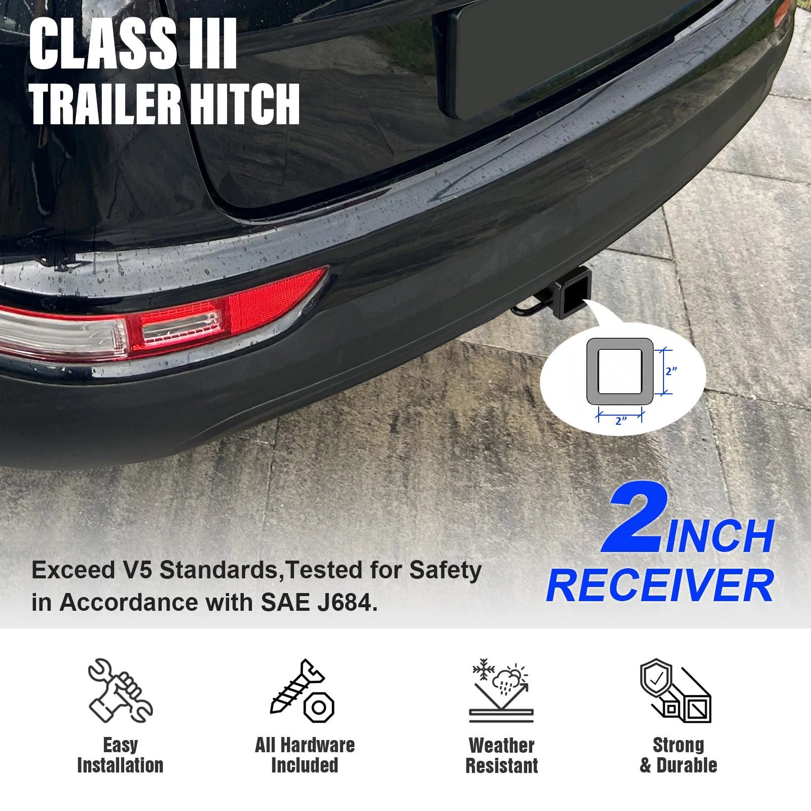 Towing Hitch Receiver Class 3 for Kia Sportage Hyundai Tucson (2011–2015)