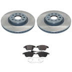 Front Rotors & TRW Pro Low-Metallic Brake Pads Kit for Audi A3 Quattro, GTI, Jetta (2006–2013)