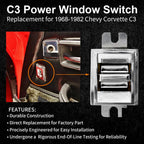 2X Power Window Switch for Chevy Corvette C3 (1968-1982)