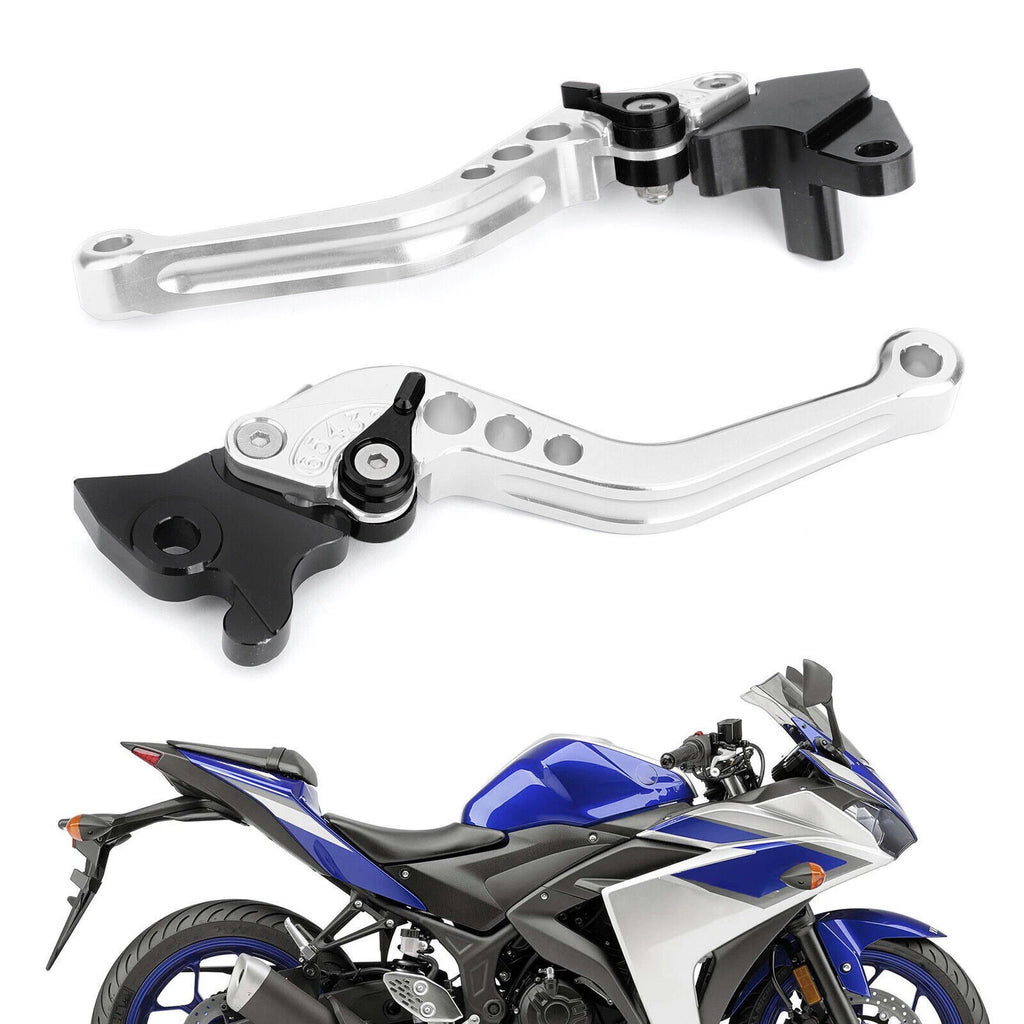 Set of 2 Brake Clutch Levers for Yamaha YZF-R15 (2008–2014) Silver T9