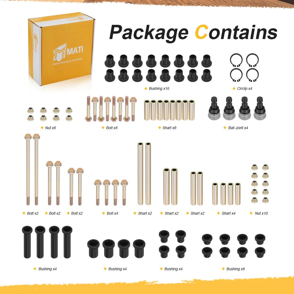 A-Arm Bushing Kit for Polaris Scrambler 850, Sportsman 1000 XP (2014–2023)