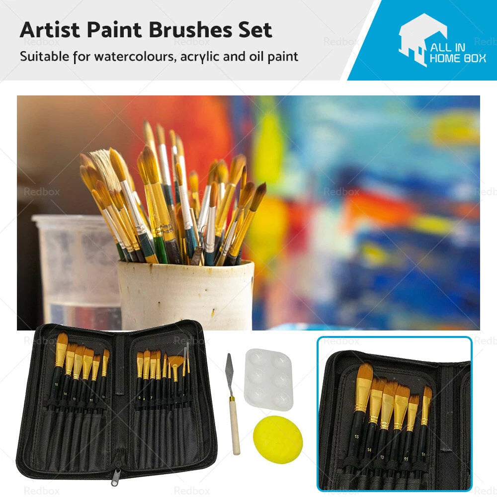 15Pcs Acrylic Oil Painting Brushes Set for Artists