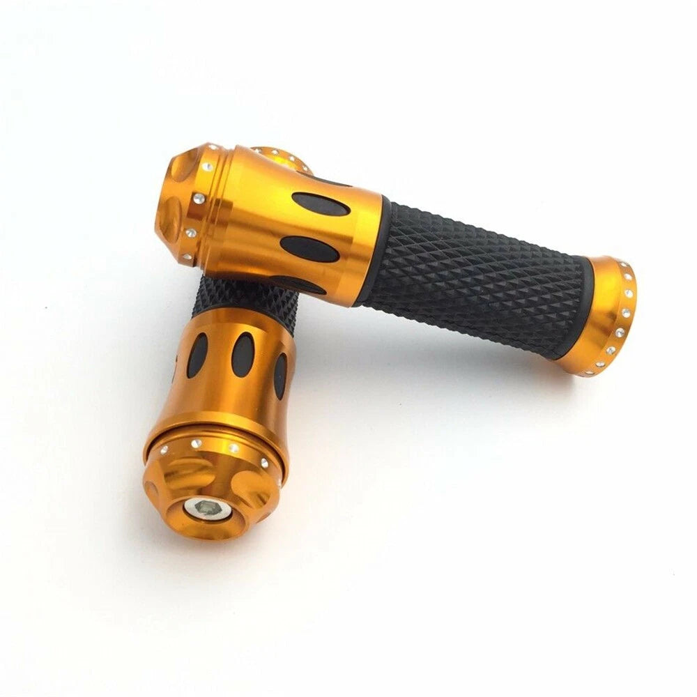 7/8" Light Orange Non-Slip Rubber Handlebar Grips for Suzuki V-Strom GSR600 SV650