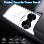 Matte White Center Console Wrap Cover Sticker Decoration for Tesla Model 3/Y (2021-2025)