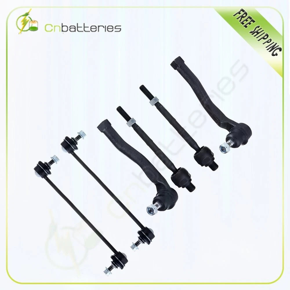 4x Inner Outer Tie Rods + 2x Sway Bar Links for Chevrolet Aveo (2004–2011)