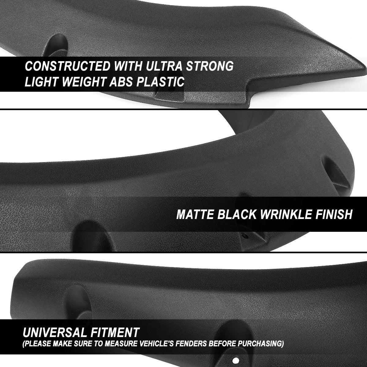 Set of 4 Matte Pocket-Riveted Wheel Fender Flares for Ram Truck (2010–2018)