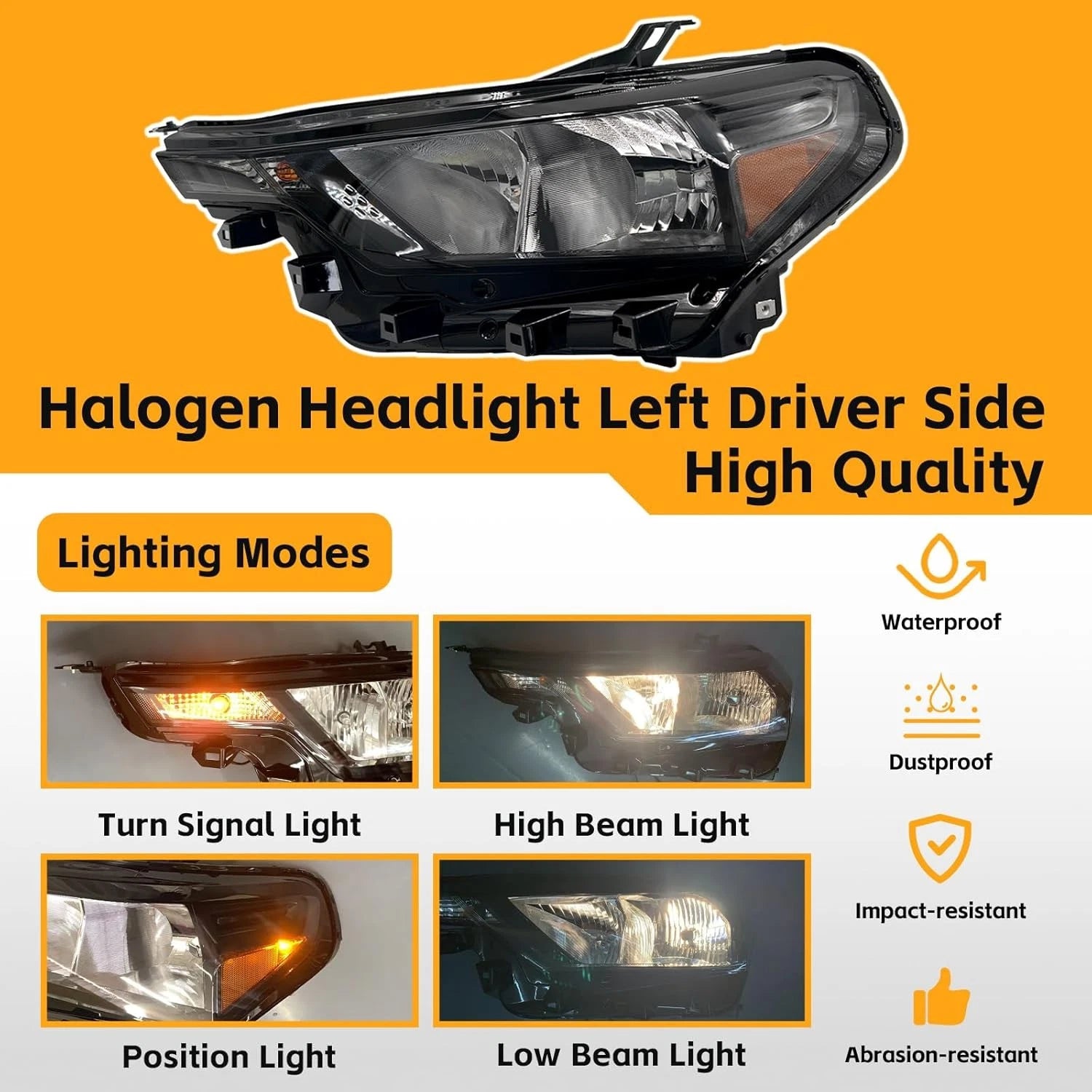 Halogen Headlight with Bulb for Chevrolet Colorado (2023–2025) Left Driver Side