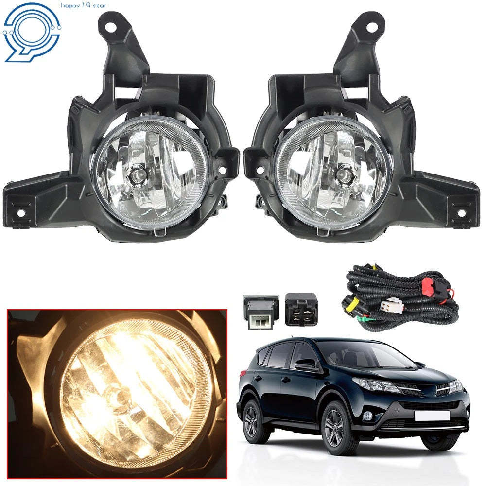 Set of 2 Fog Lights with Switch and Bulbs for Toyota RAV4 (2013–2015)
