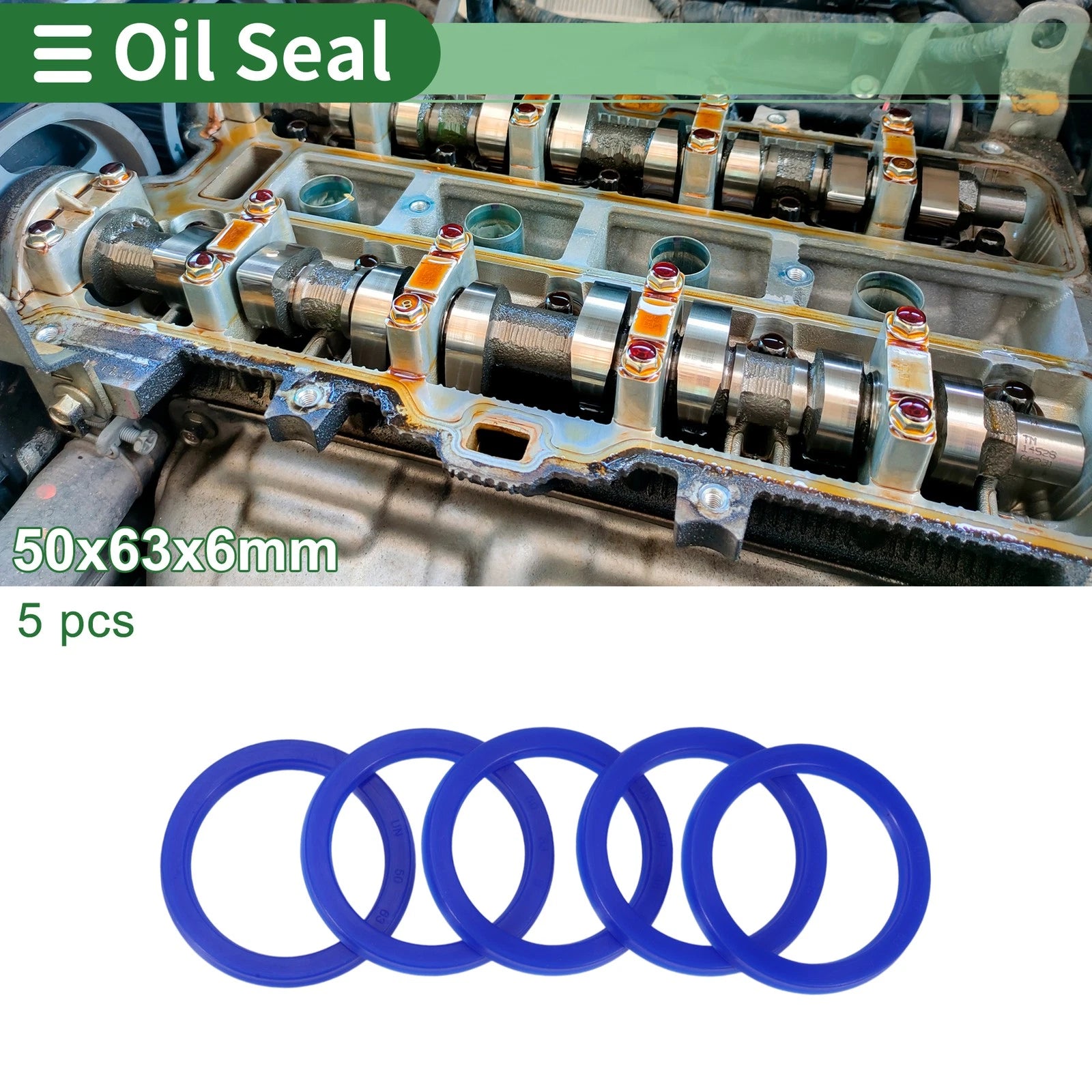 Set of 5 Oil Seal Rotary Shaft Seal 50x63x6mm High Pressure for Various Models