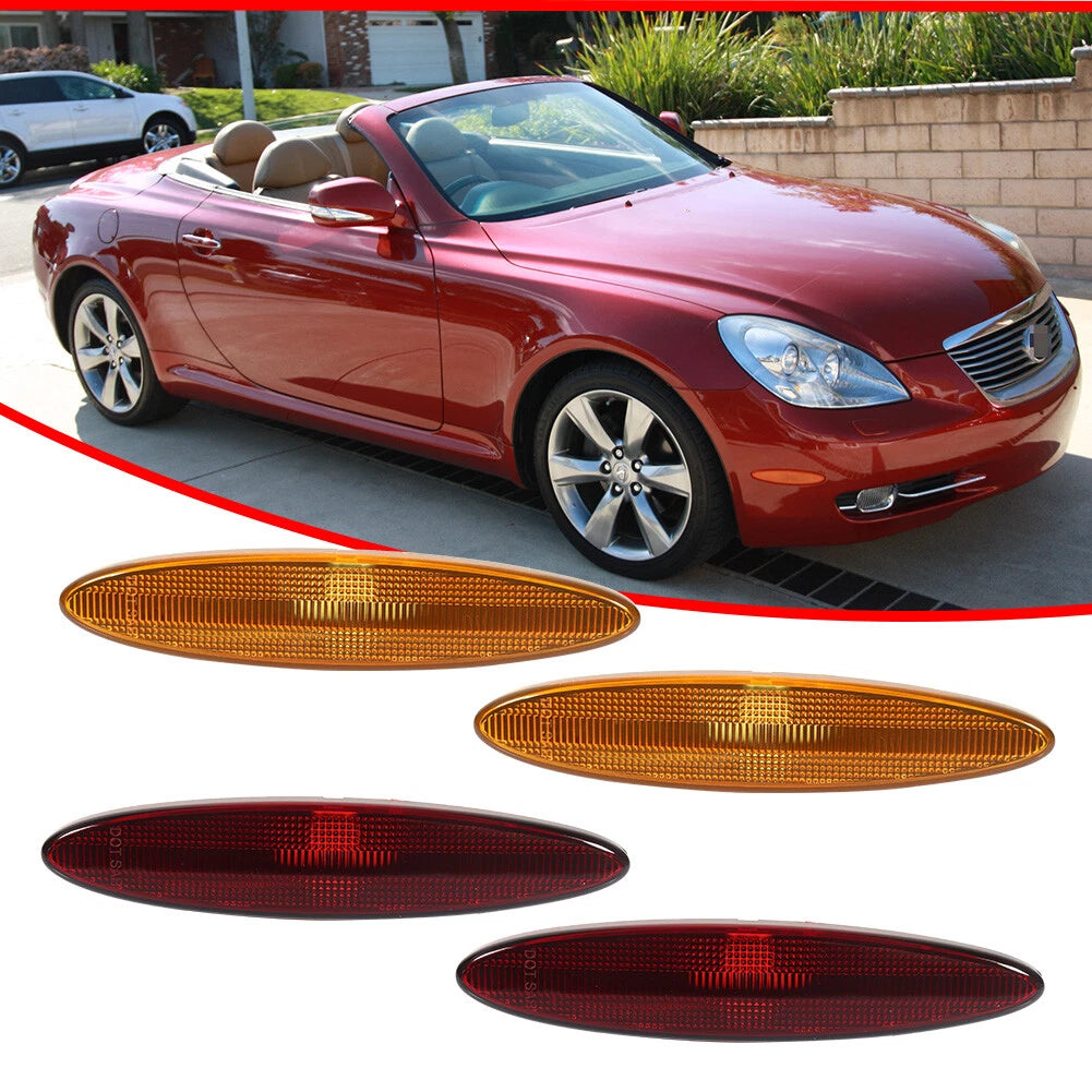 Set of 4 Smoked Side Marker Light Covers for Lexus SC 430 (2002–2010)