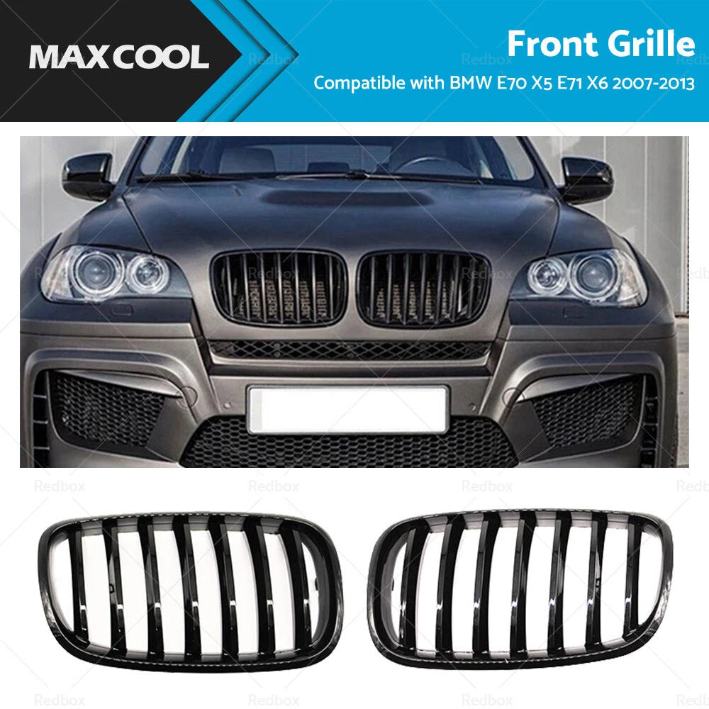 Front Bumper Kidney Grille for BMW X5 E70, X6 E71 (2007–2013)