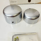 Set of 2 Rear Axle Nut Covers for Harley Dyna Softail (2008–Present) Satin Chrome 43000110