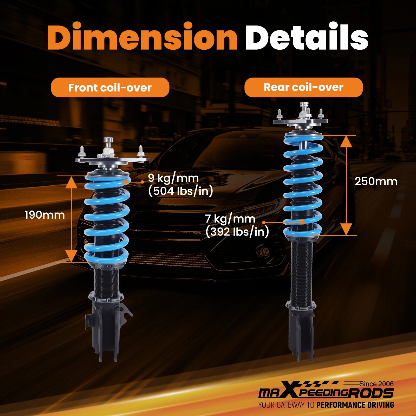 Coilover Lowering Kit for Subaru Impreza WRX (2002-2007) Forester (2003-2008)