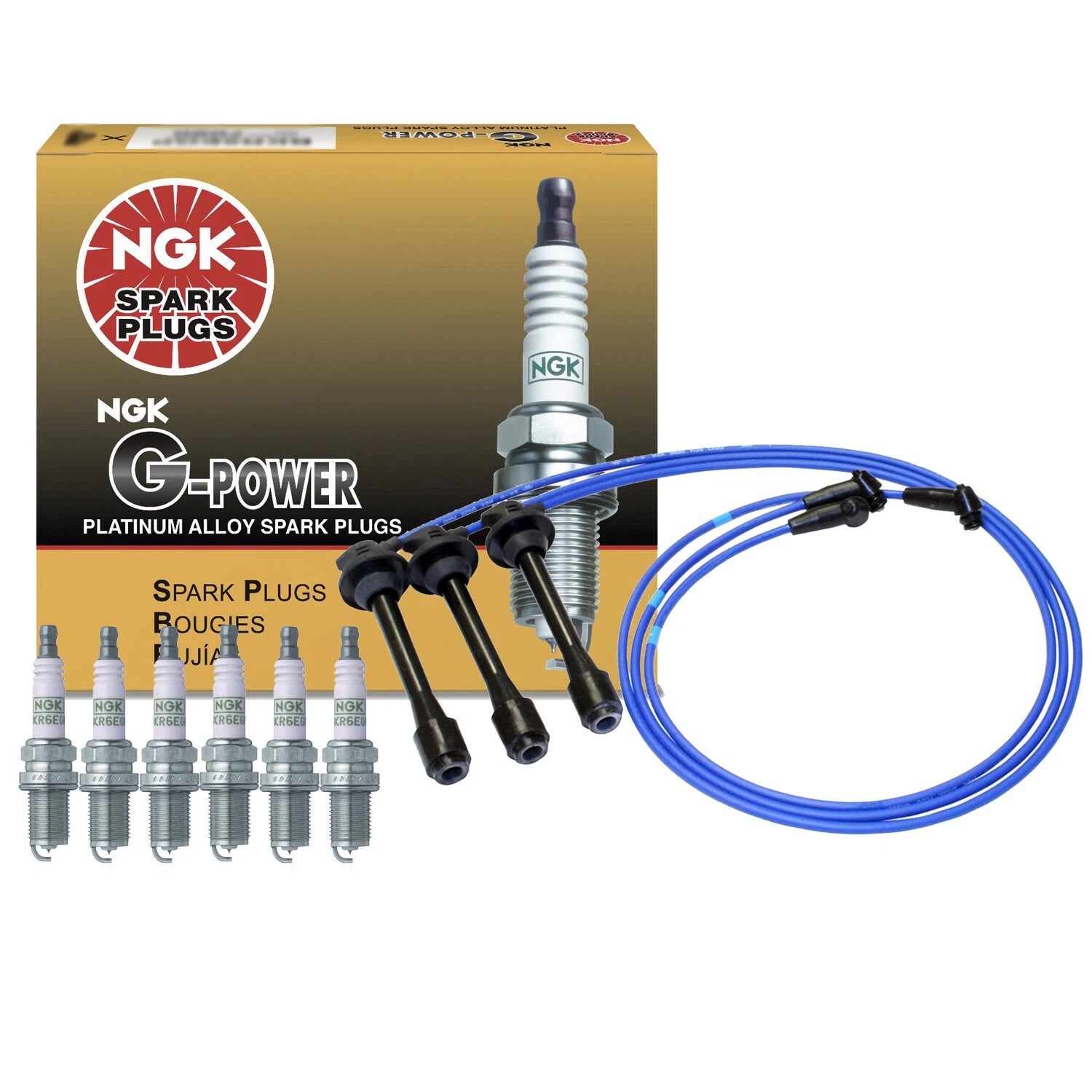 Set of 6 NGK G-Power Platinum Spark Plugs for Lexus Toyota 3.0 V6