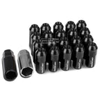 20 PCS M12X1.25 Black Aluminum Lug Nuts with Caps for JDM Vehicles