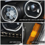 Projector Headlights for Freightliner Cascadia (2008–2017) - Black Housing Amber