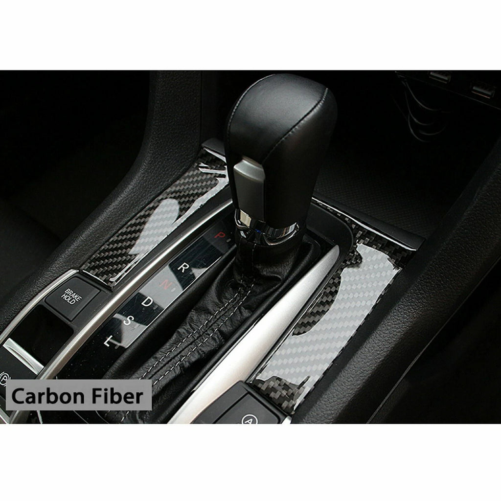 Carbon Fiber Shift Gear Panel Trim Sticker For Honda Civic 2016-2021