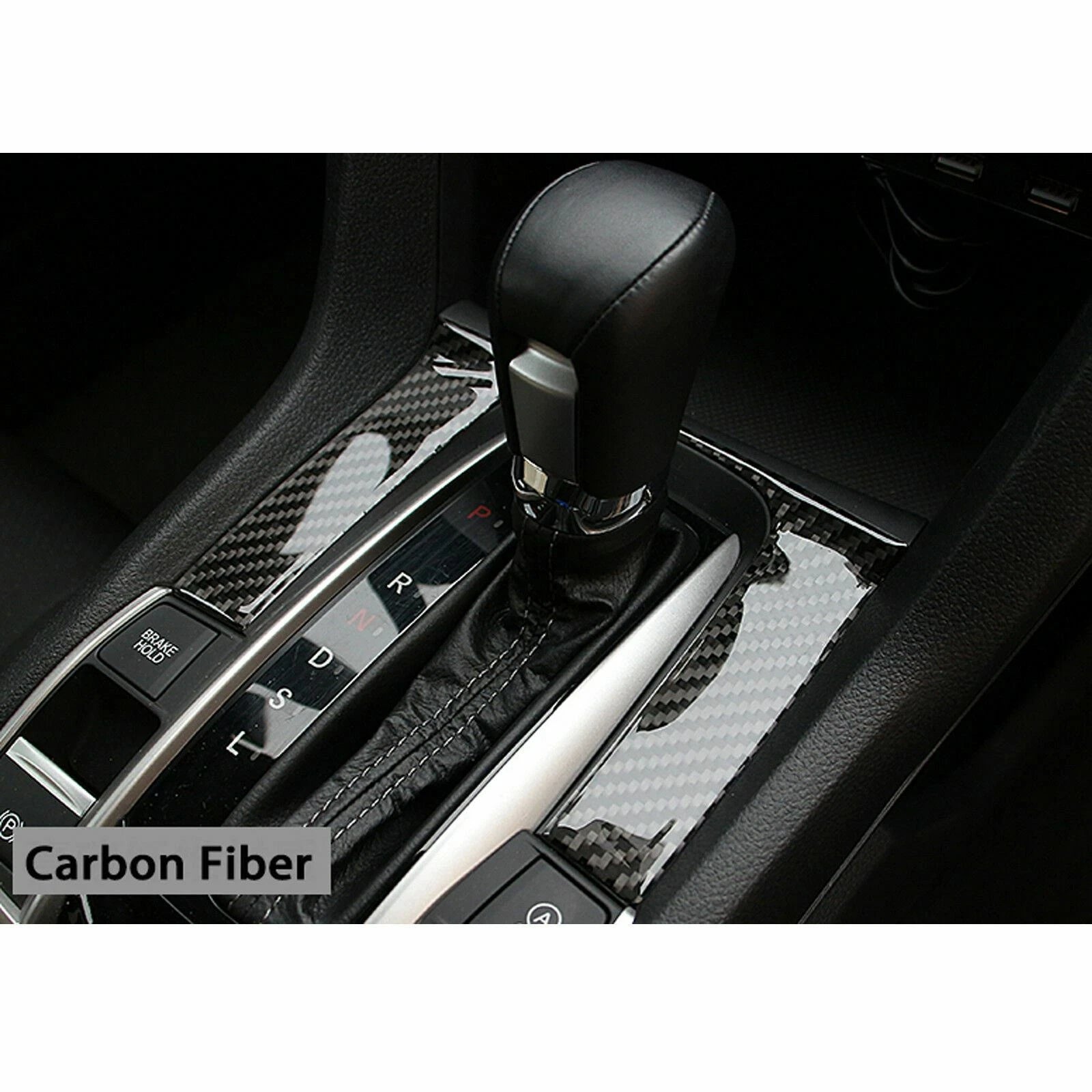 Carbon Fiber Shift Gear Panel Trim Sticker For Honda Civic 2016-2021
