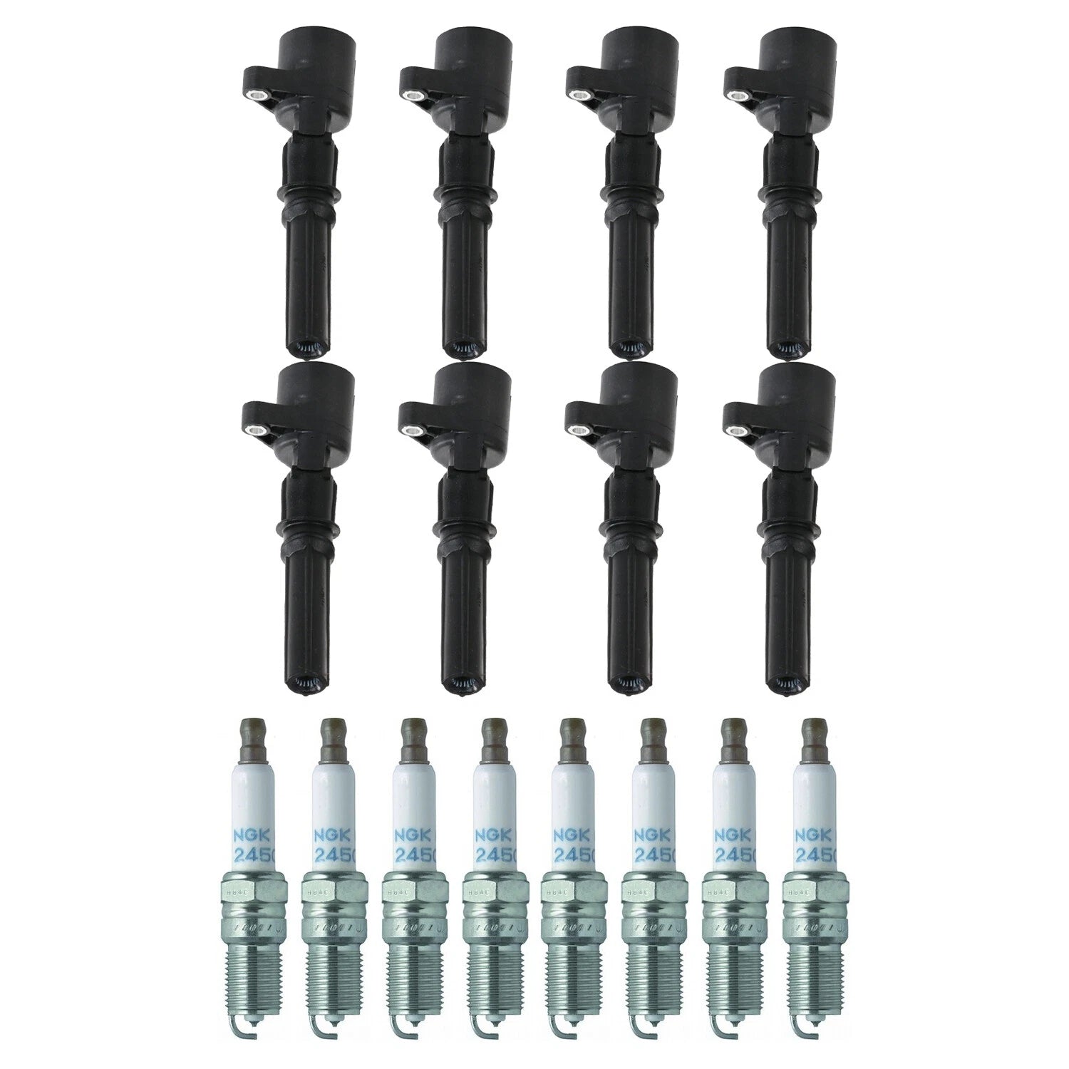 Set of 8 Ignition Coils & NGK Laser Platinum Spark Plugs for Corvette F-150 V8