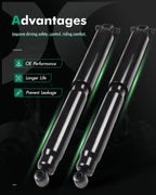 Set of 2 Rear Shocks Struts for Chevrolet Express 2500 3500 GMC Savana 2500 3500