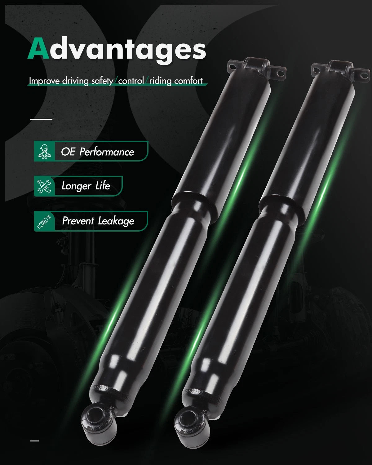 Set of 2 Rear Shocks Struts for Chevrolet Express 2500 3500 GMC Savana 2500 3500