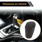 1 Pc Gear Shift Knob Cover for Honda Civic (2016–2021) Black Red Faux Leather