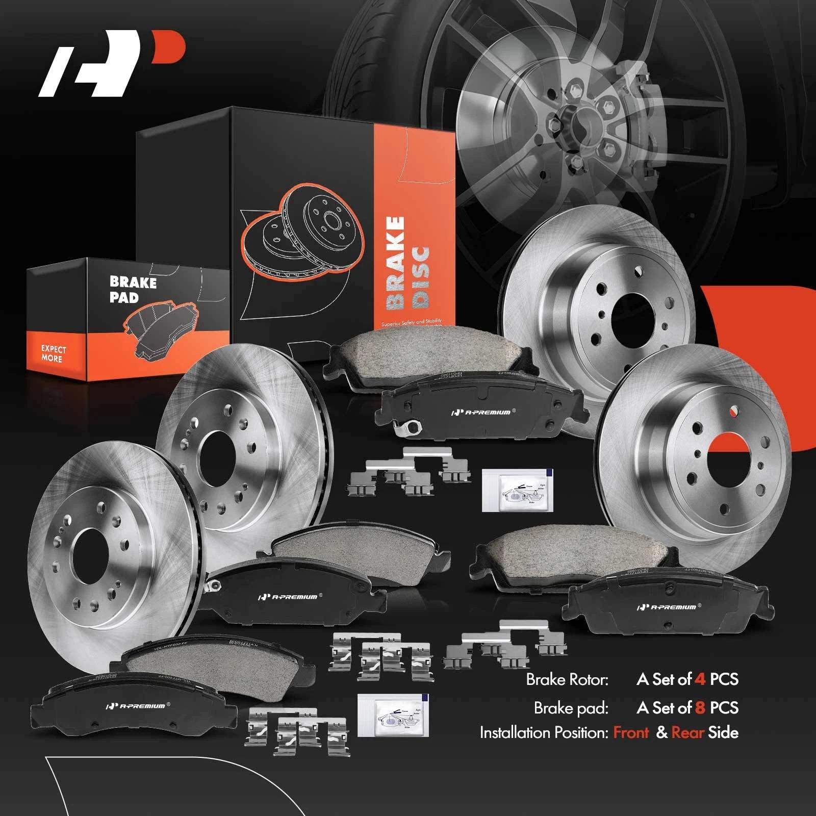 Disc Brake Rotor & Ceramic Pad Set for Chevy Silverado 1500