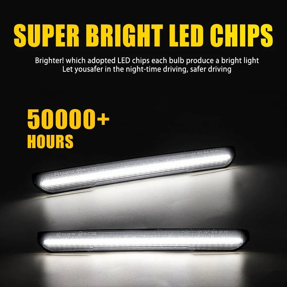 4X White LED Side Marker Lights for GMC Sierra 2500HD 3500HD (2020–2023)