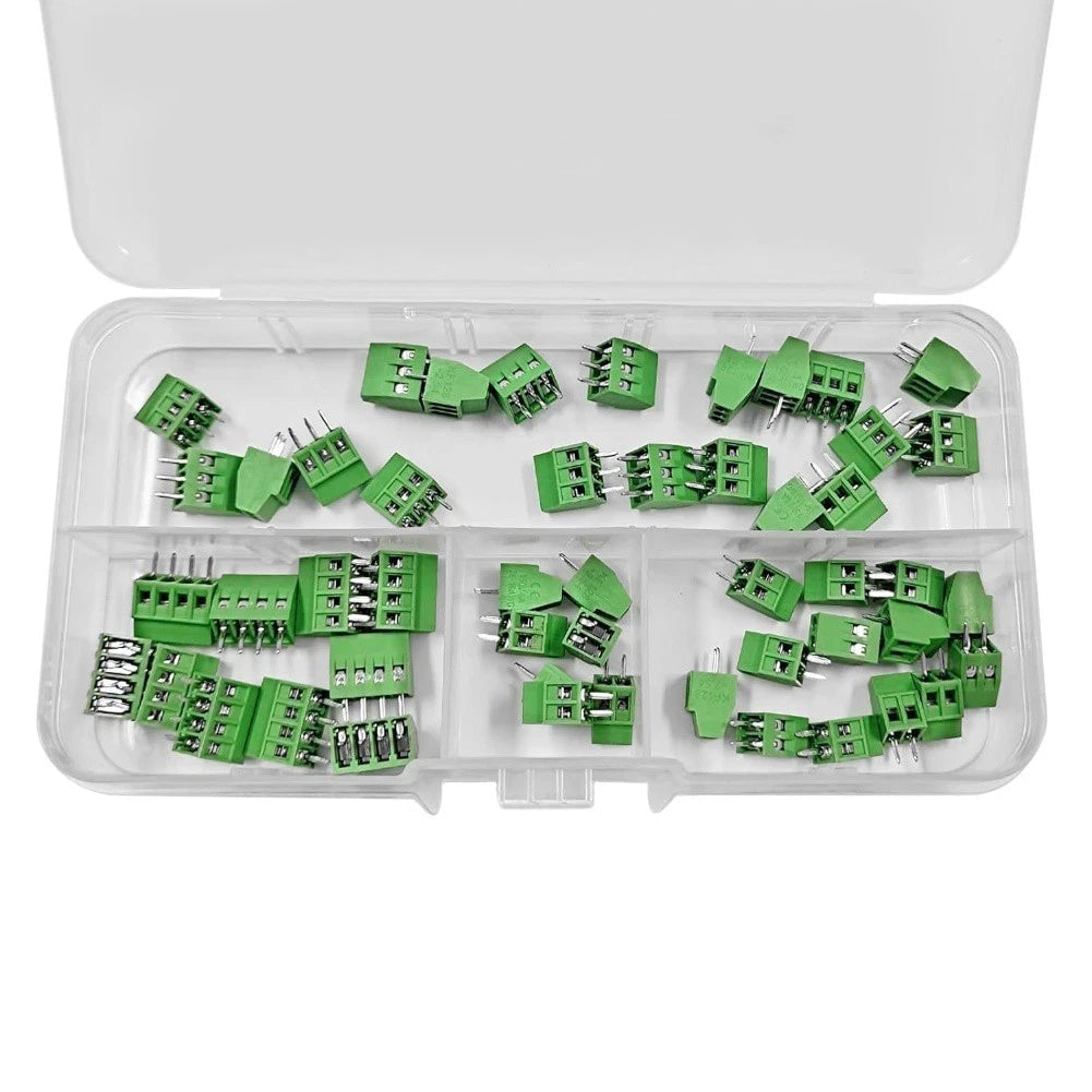 Set of 50 PCB Mount Screw Terminal Block KF128 Connector 2-4 Pin 2.54mm Pitch